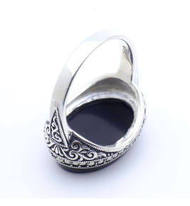 bague onyx et marcassite