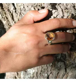 bague argent avec pierre quartz