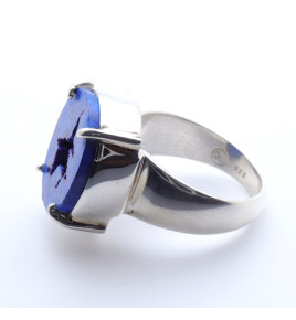 bague argent pierre bleu