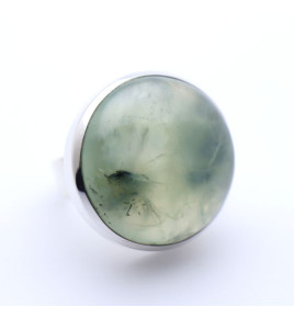bague argent pierre verte