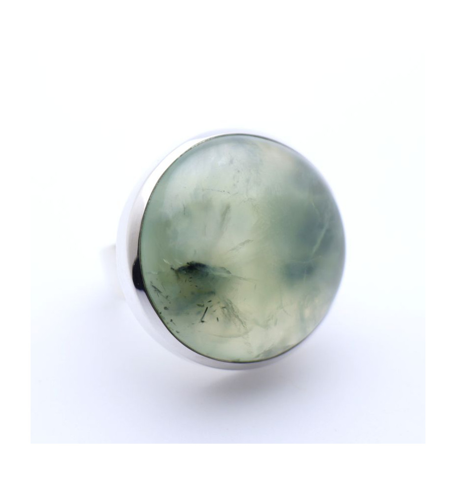 bague argent pierre verte