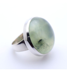 bague préhnite argent