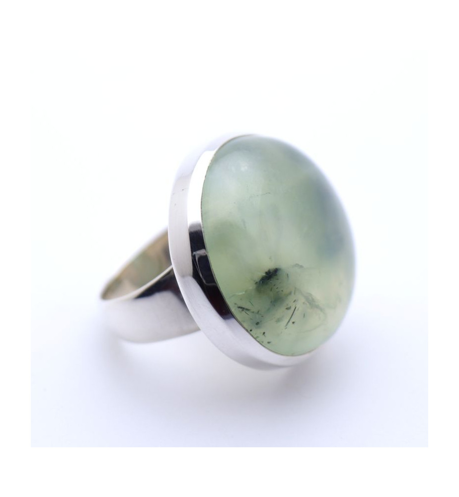 bague préhnite argent