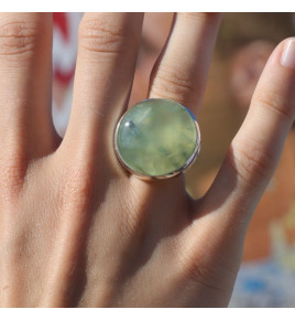 bague prehnite argent
