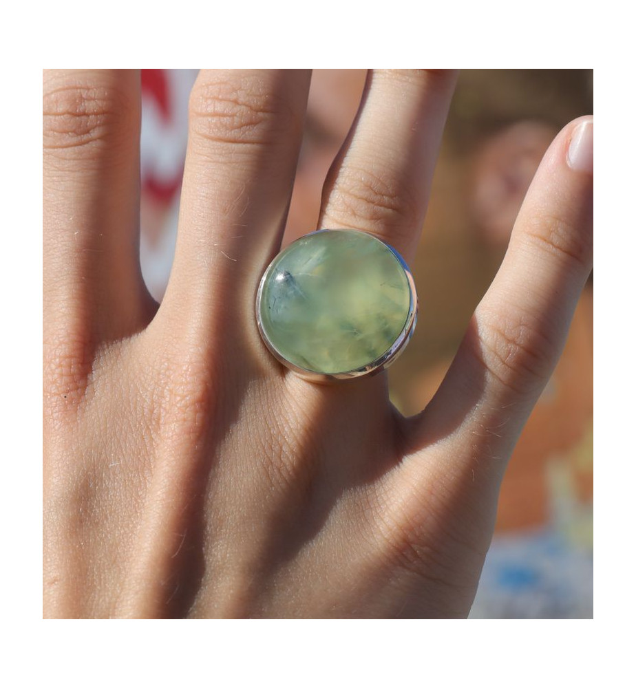 bague prehnite argent