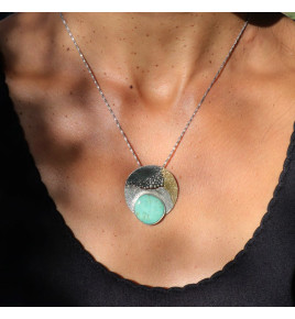 pendentif turquoise or