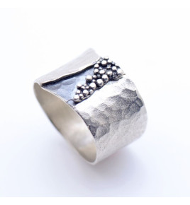 bague argent martelé femme