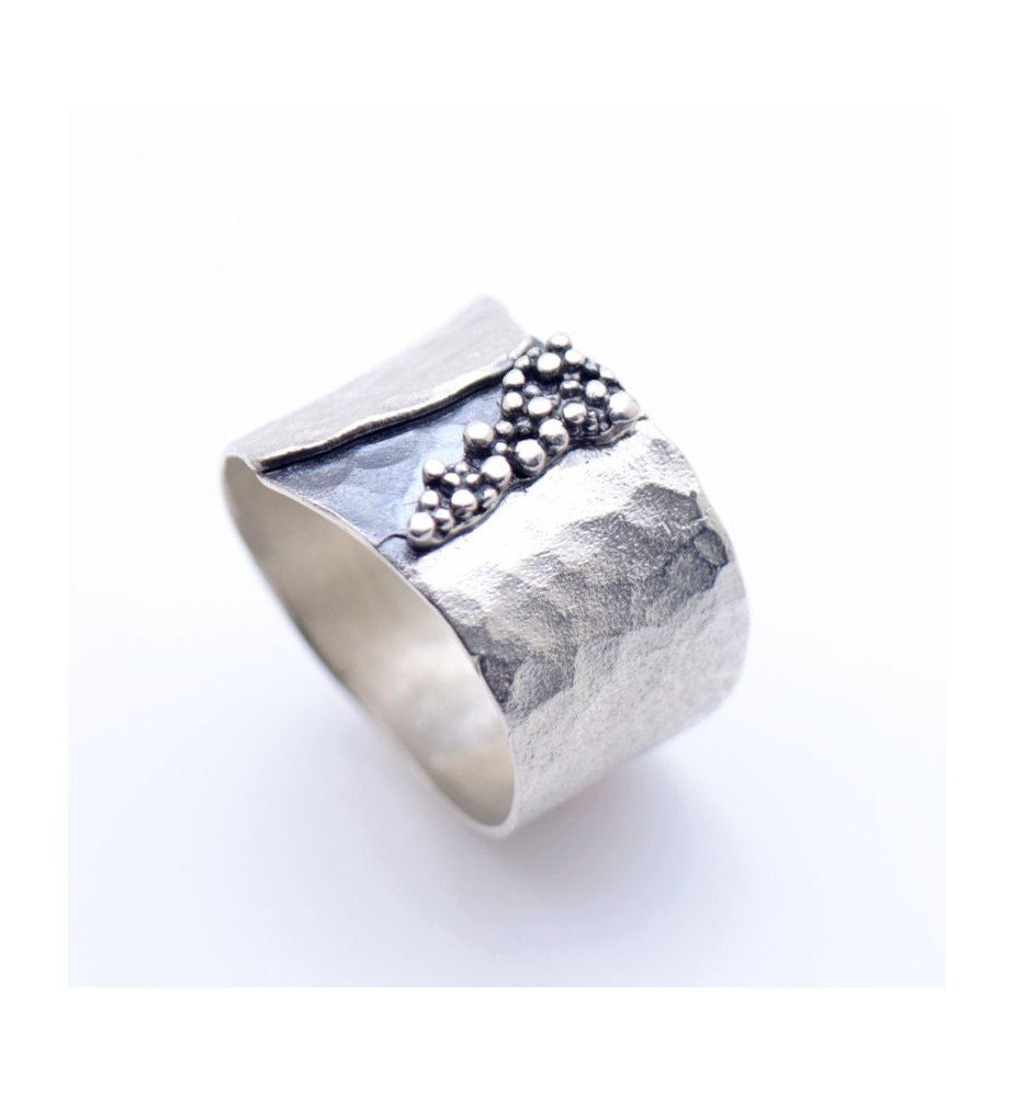 bague argent martelé femme