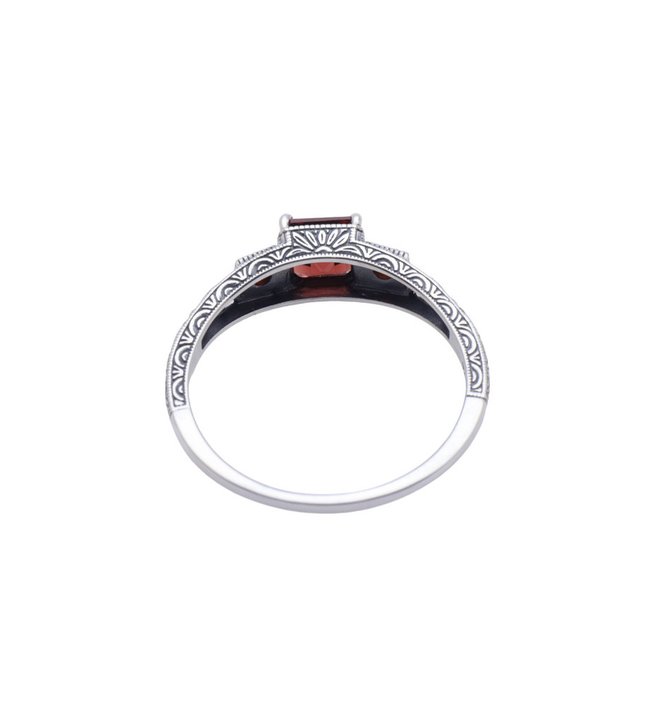 bague grenat argent