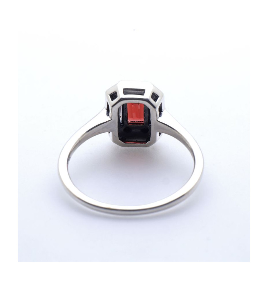 bague grenat argent