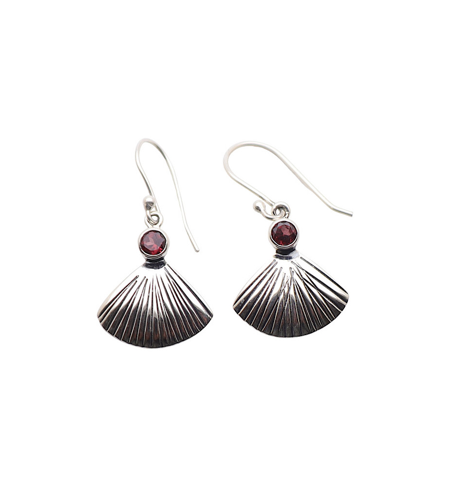 grenat boucles d'oreilles