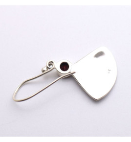 boucles d'oreilles grenat argent