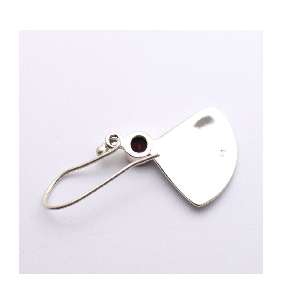 boucles d'oreilles grenat argent