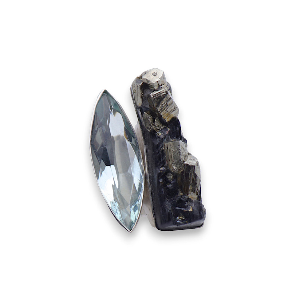 bague obsidienne argent