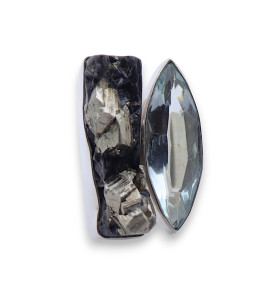 bague pyrite ardoise