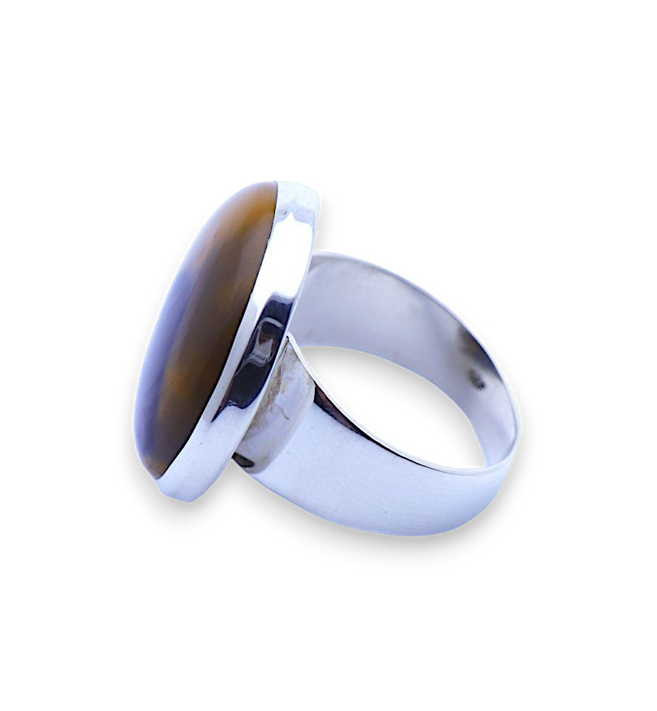 bague jaspe mokaite argent