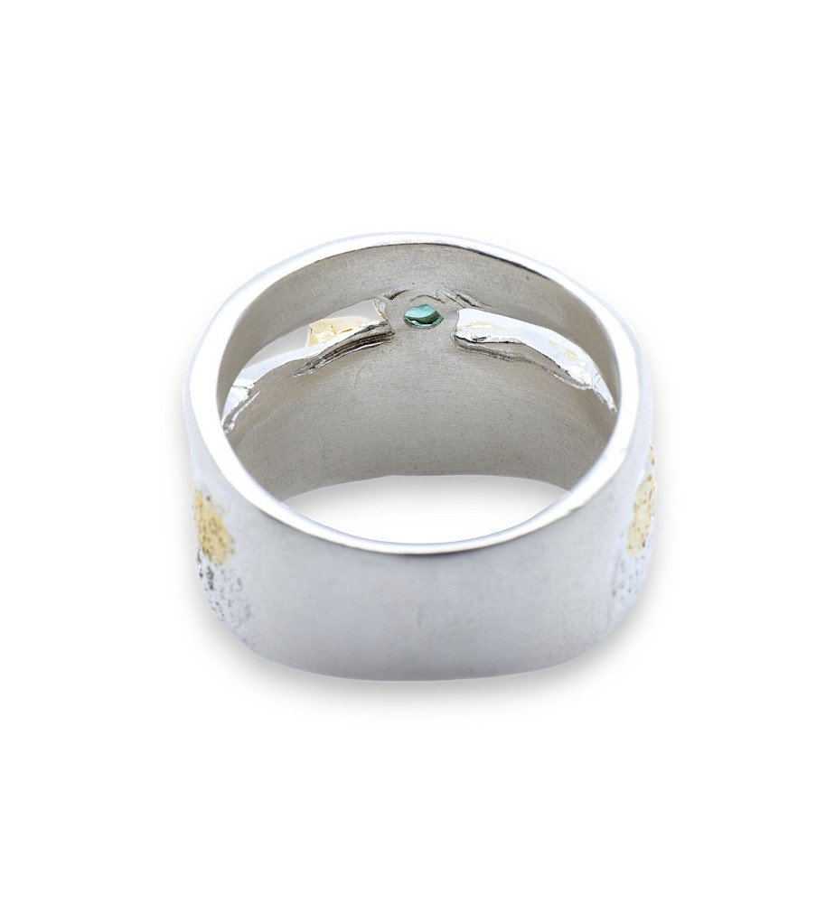 bague argent emeraude
