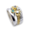 bague emeraude argent blanc