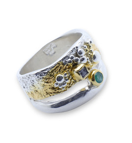 bague argent et diamant brut femme