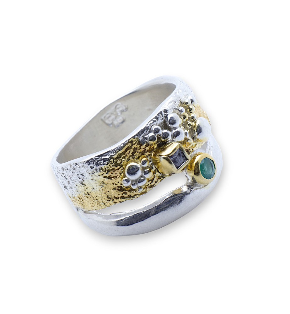 bague argent et diamant brut femme