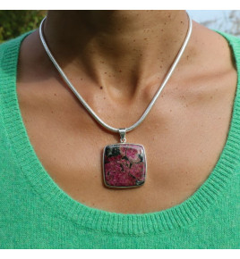pendentif pierre pourpre argent
