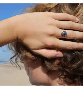 bague marcassite lapis lazuli
