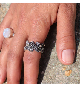 bague asymetrique argent