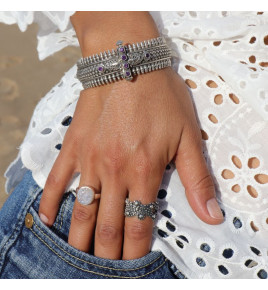 bague argent oxydée