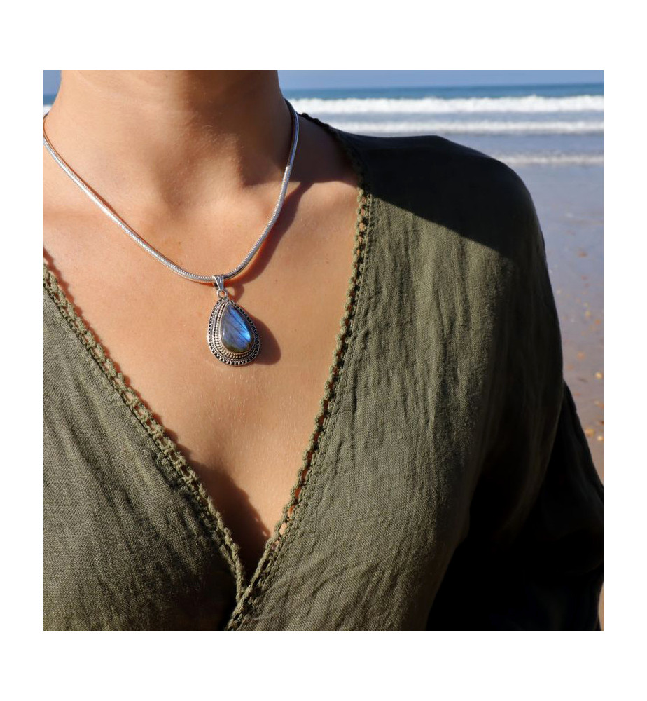 pendentif labradorite argent