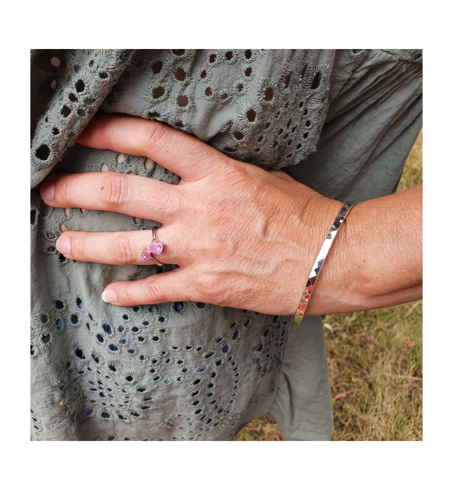 jonc argent massif femme