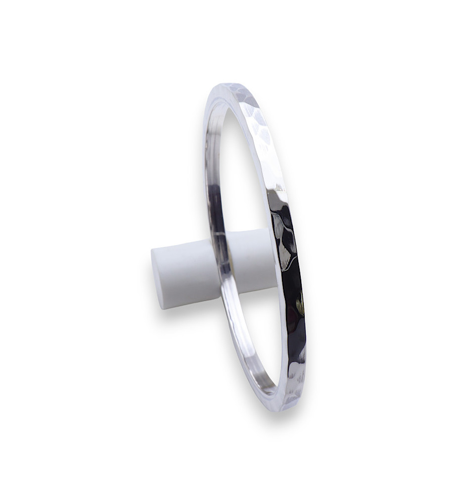 jonc argent massif martelé