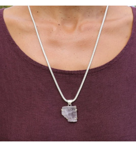 pendentif kunzite argent lilas