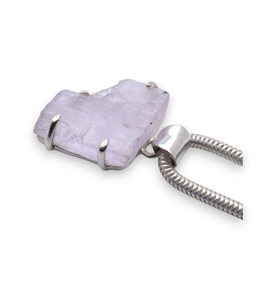 pendentif kunzite brute