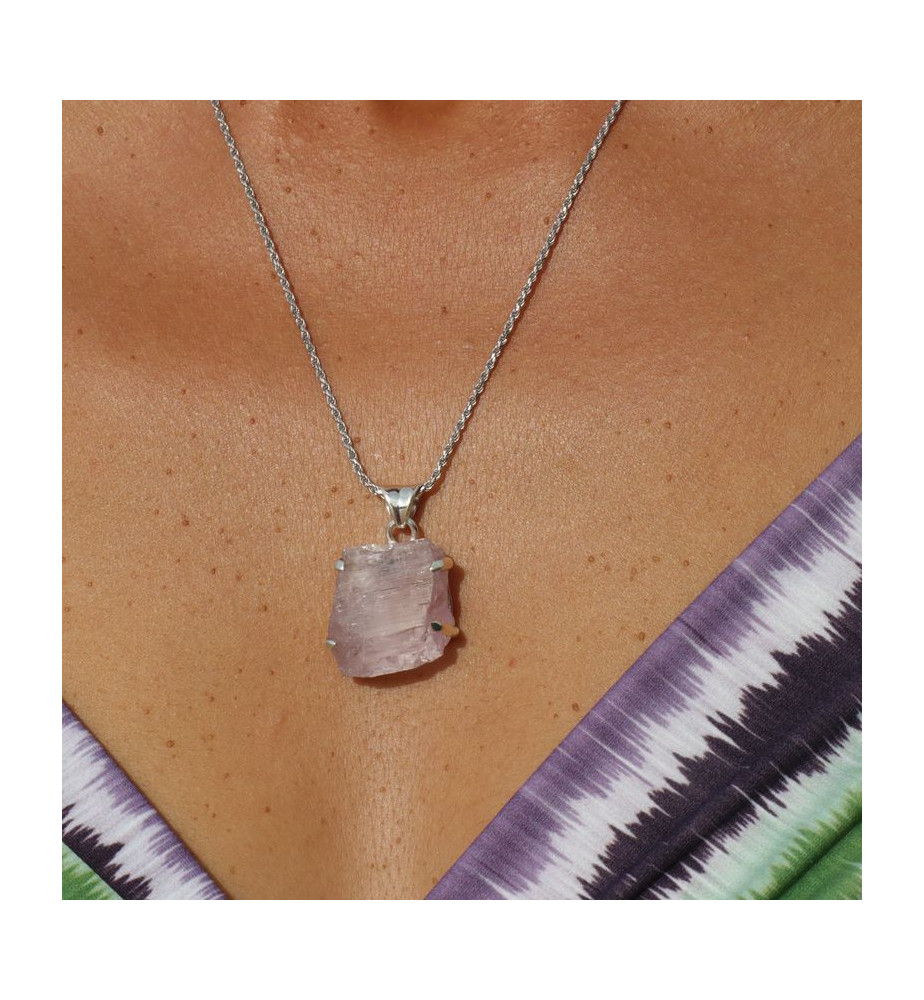 pendentif kunzite argent