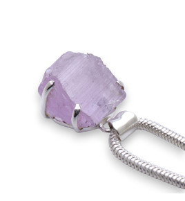 pendentif argent avec kunzite rose