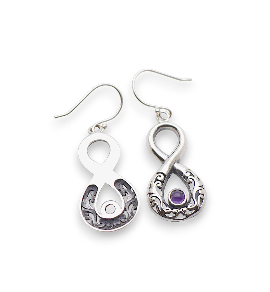 boucles d oreille argent amethyste