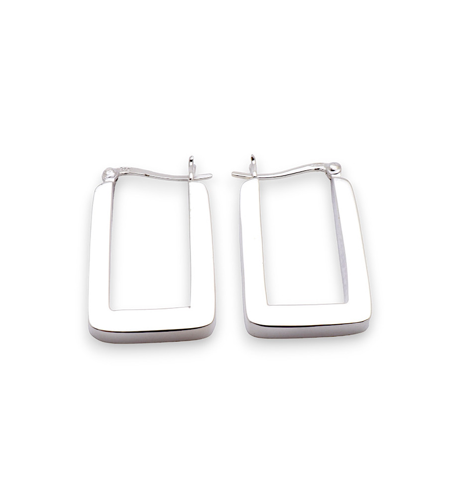 Boucles D'Oreilles Créoles En Argent Massif 925 - Neuf (jamais Portées) - Fermoir Dormeuse