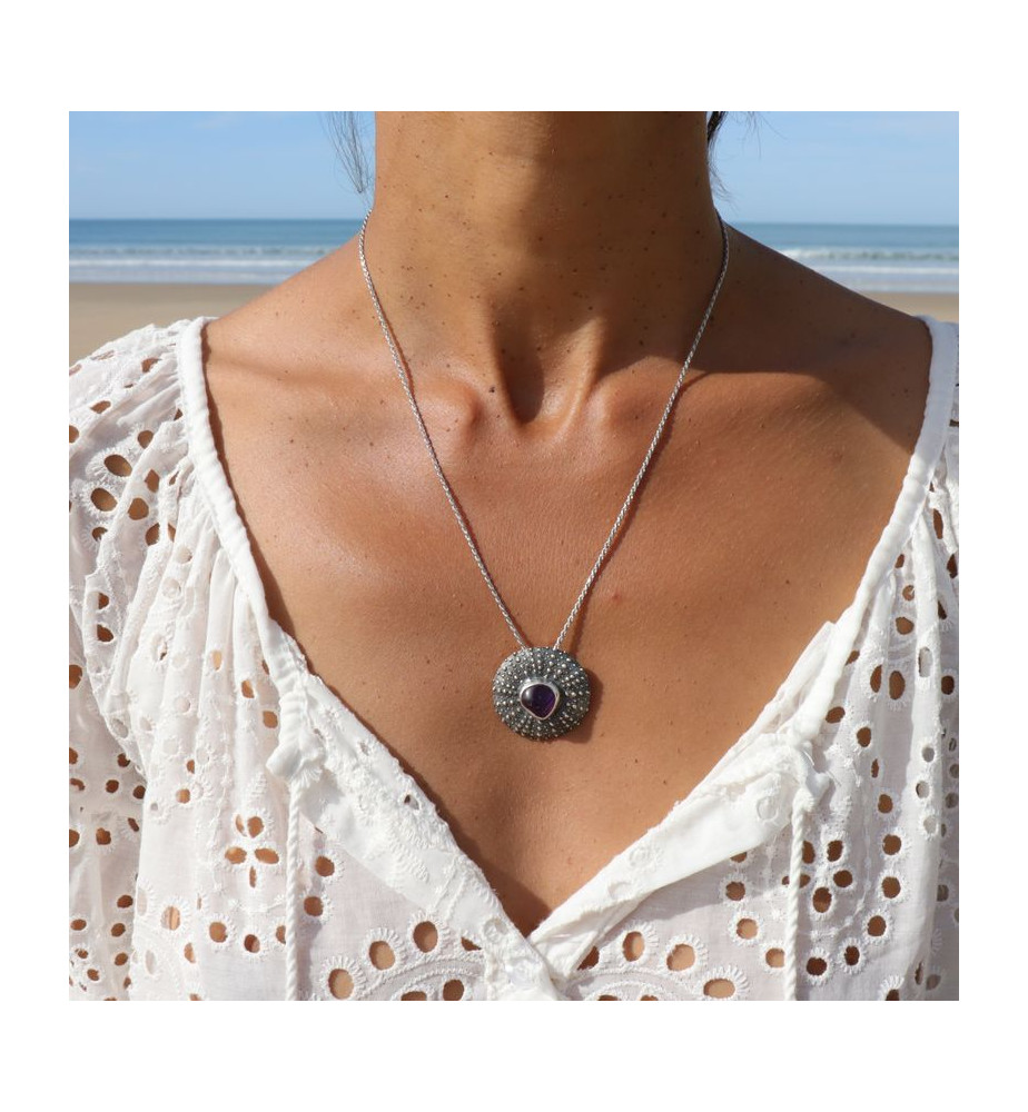 amethyste pendentif en argent