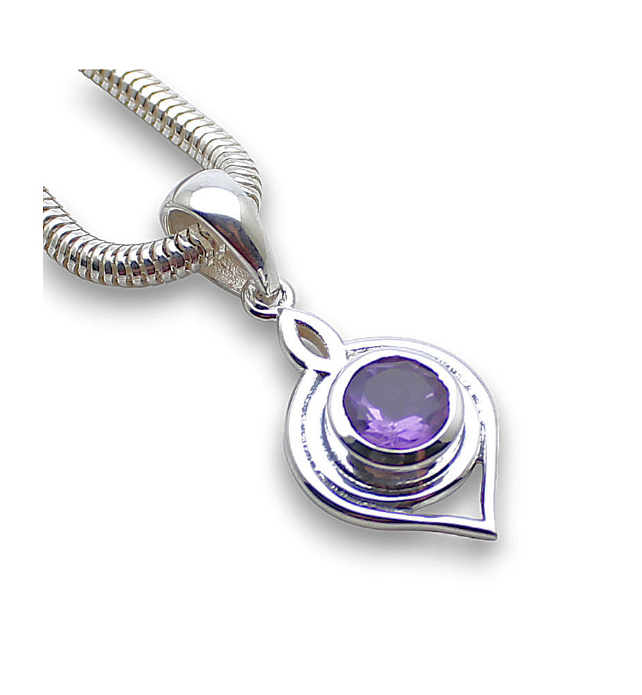 pendentif améthyste facettée