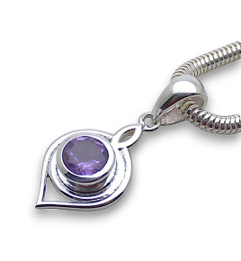 pendentif améthyste argent