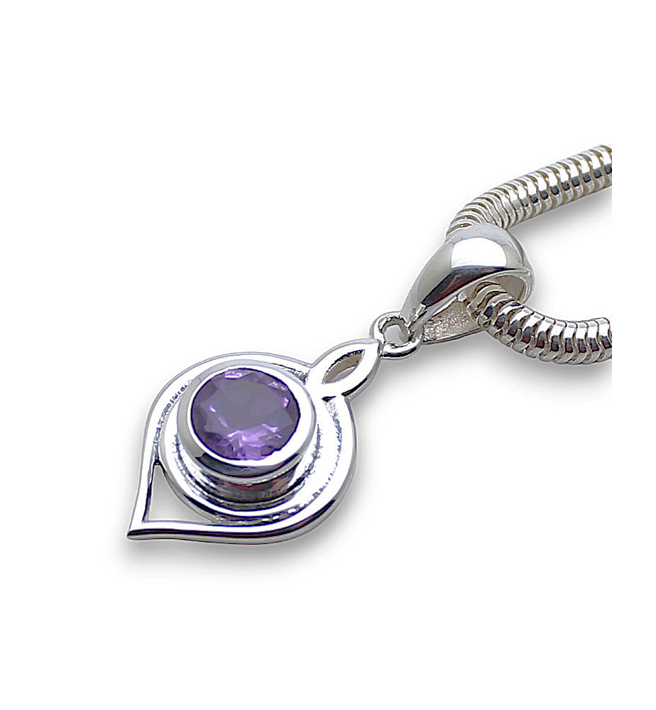 pendentif améthyste argent