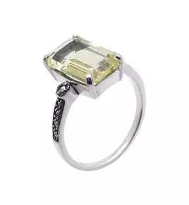 bague quartz citron
