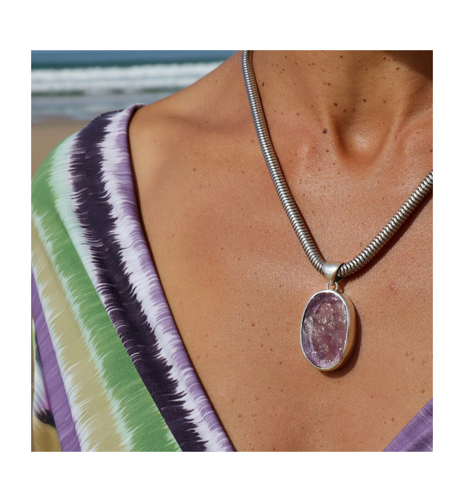 pendentif améthyste homme