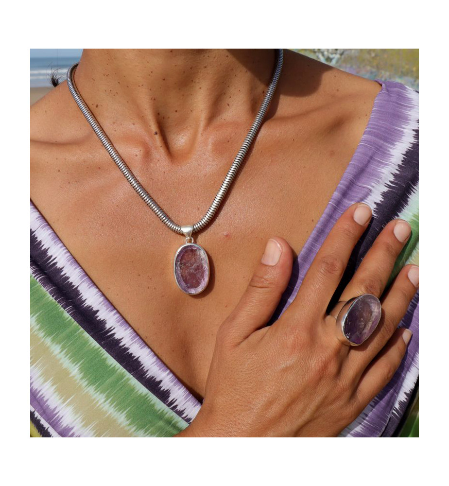 pendentif améthyste brute