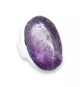 améthyste brute bague argent