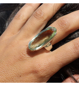 bague argent pierre prasiolite