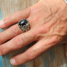 bague onyx noir homme
