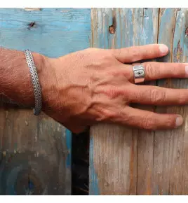 bague homme argent avec pierre noire