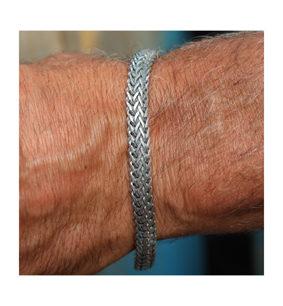 bracelet homme argent rhodié