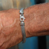 bracelet homme argent maille tressée